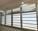 Frosted glass sliding windows for corridor privacy