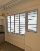 Frosted glass sliding windows for corridor privacy