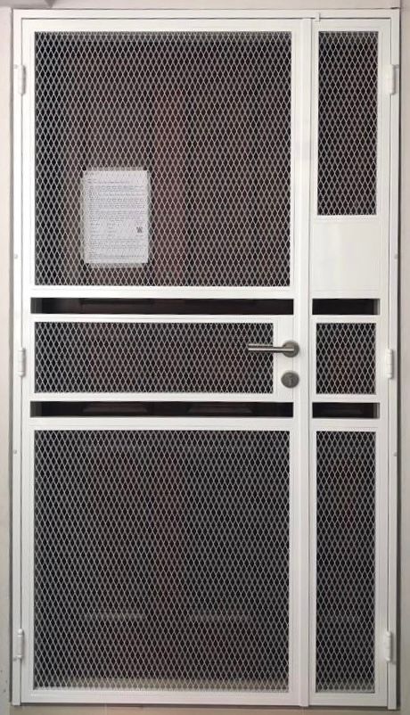 HDB Metal Gates - SH023 Pet Friendly Partial Mesh with Middle Panel - Metal and Aluminium Fabrication 