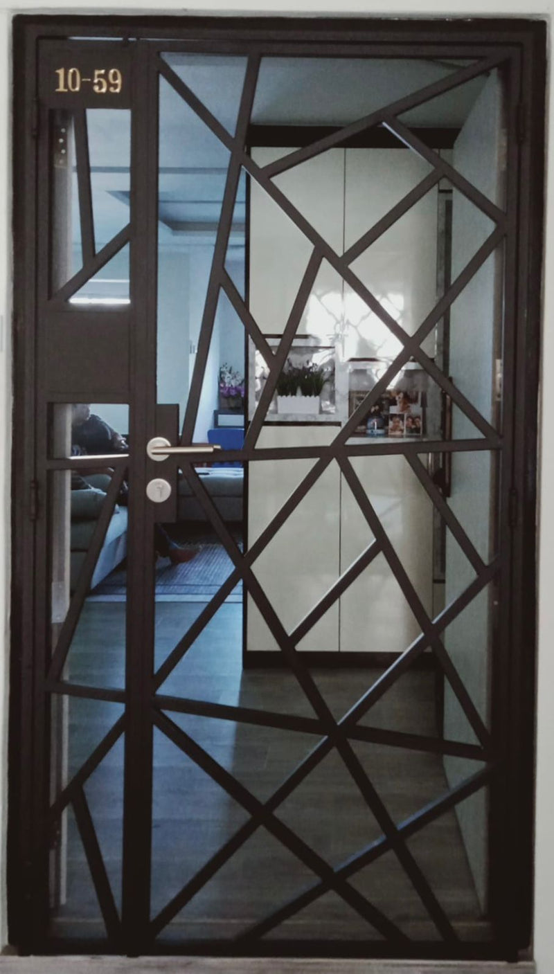HDB Metal Gates - SH027 Naturalist Geometric Fractal Designed - Metal and Aluminium Fabrication 