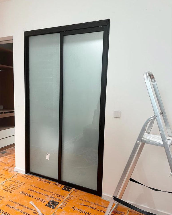 Slide and Swing Door with Full Frosted Glass- AWC013 - Metal and Aluminium Fabrication 