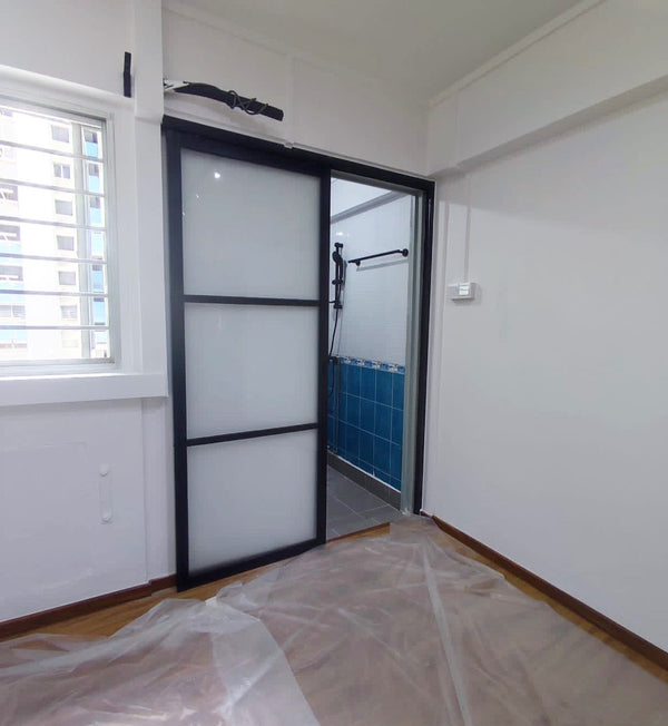Sliding Door with Frosted Glass- AWC005 - Metal and Aluminium Fabrication 