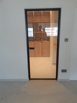 GD011 - Ultra Slim Aluminium Swing Door - Metal and Aluminium Fabrication 